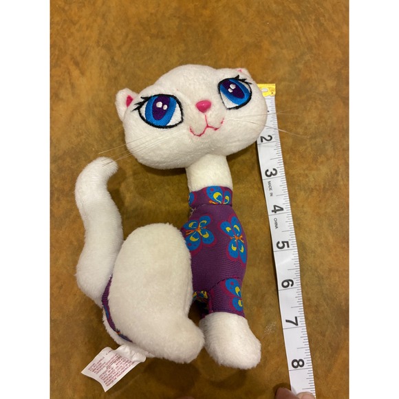 Lisa Frank Roxy the Cat Plush White Butterfly Bodysuit Vintage Stuffed Animal 8" - Picture 2 of 4
